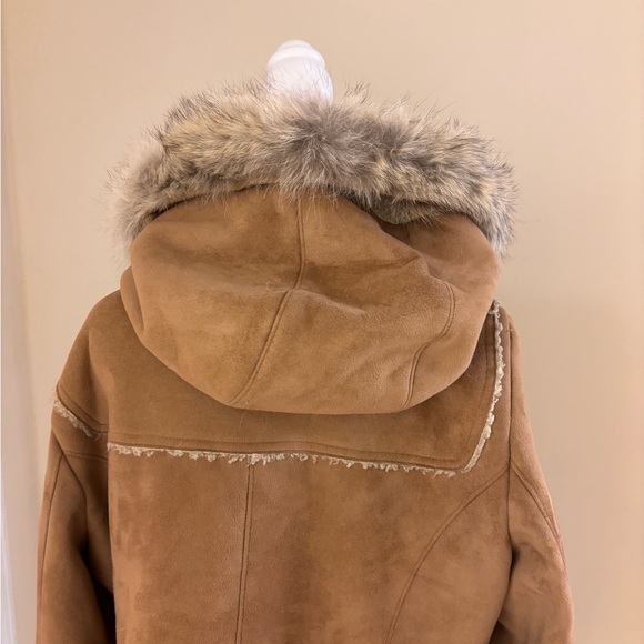 VINTAGE JONES NEW YORK SUEDE DUFFLE COAT - Picture 5 of 7